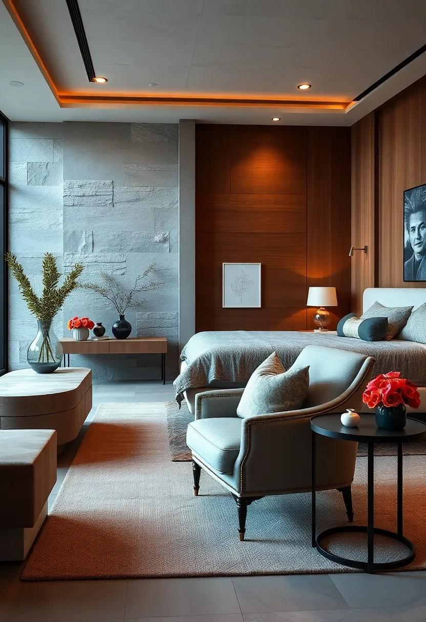 Vintage Armchair Paired with a Sleek Side Table