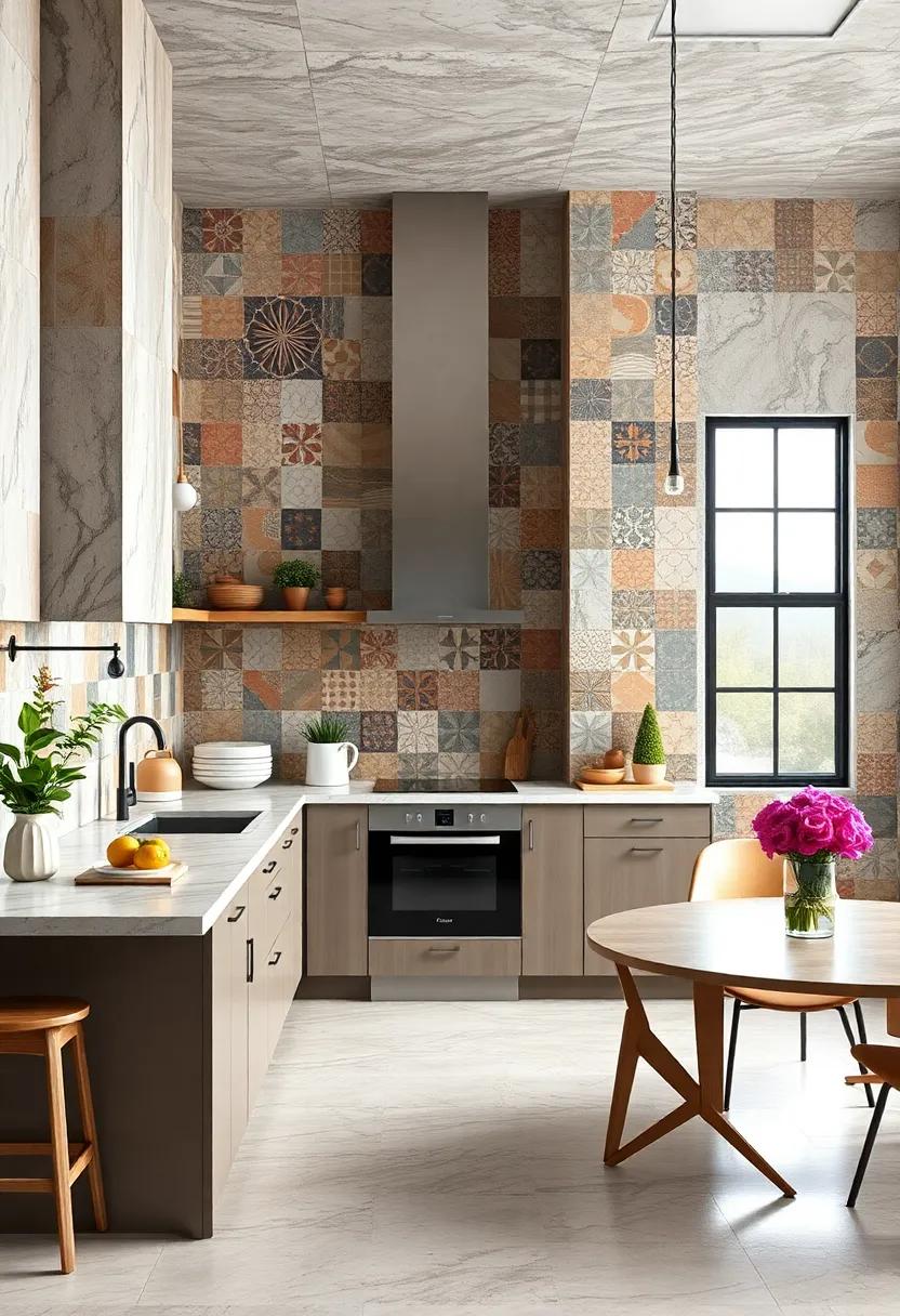 A⁤ whimsical patchwork ⁢of​ patterned tiles tells‌ a story of ​color and creativity in this maximalist ​space