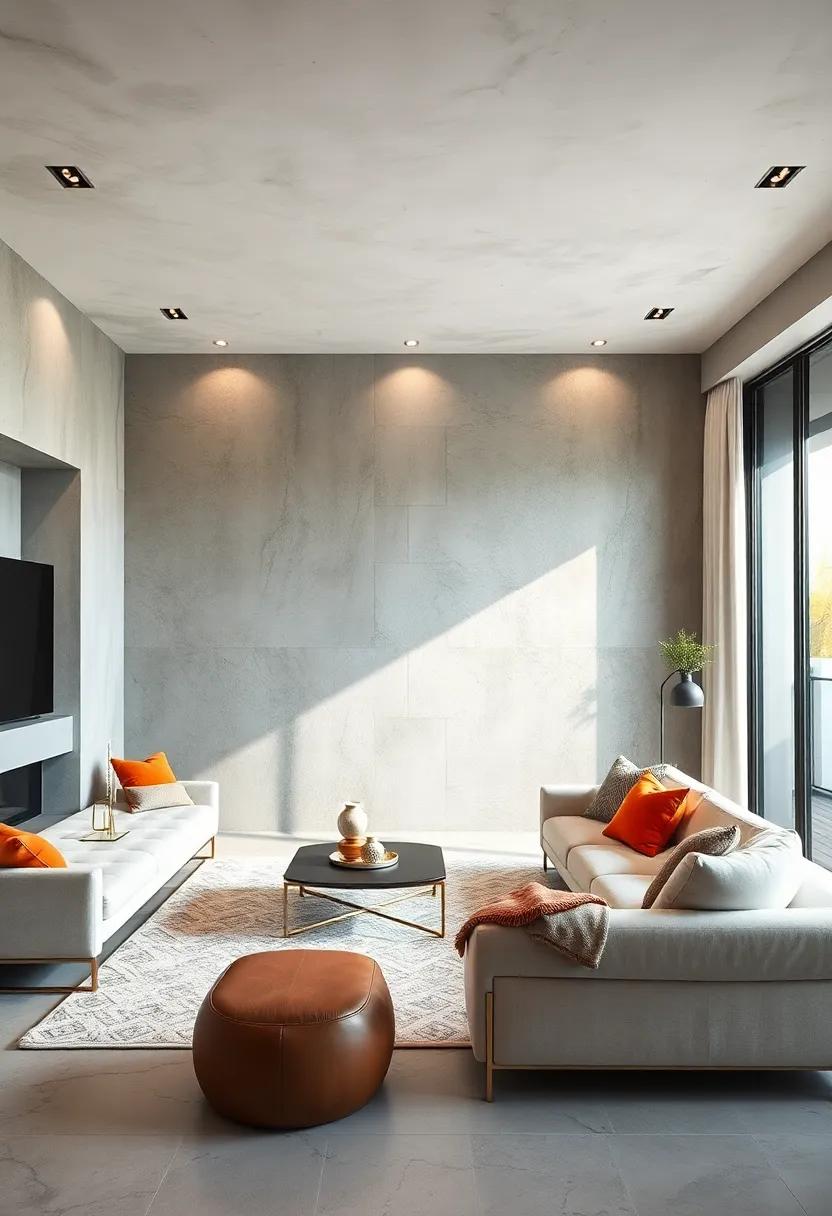 Smooth Concrete​ Look: ​Opt for a polished ‌concrete finish to deliver a modern industrial feel balanced by⁤ minimalist furnishings