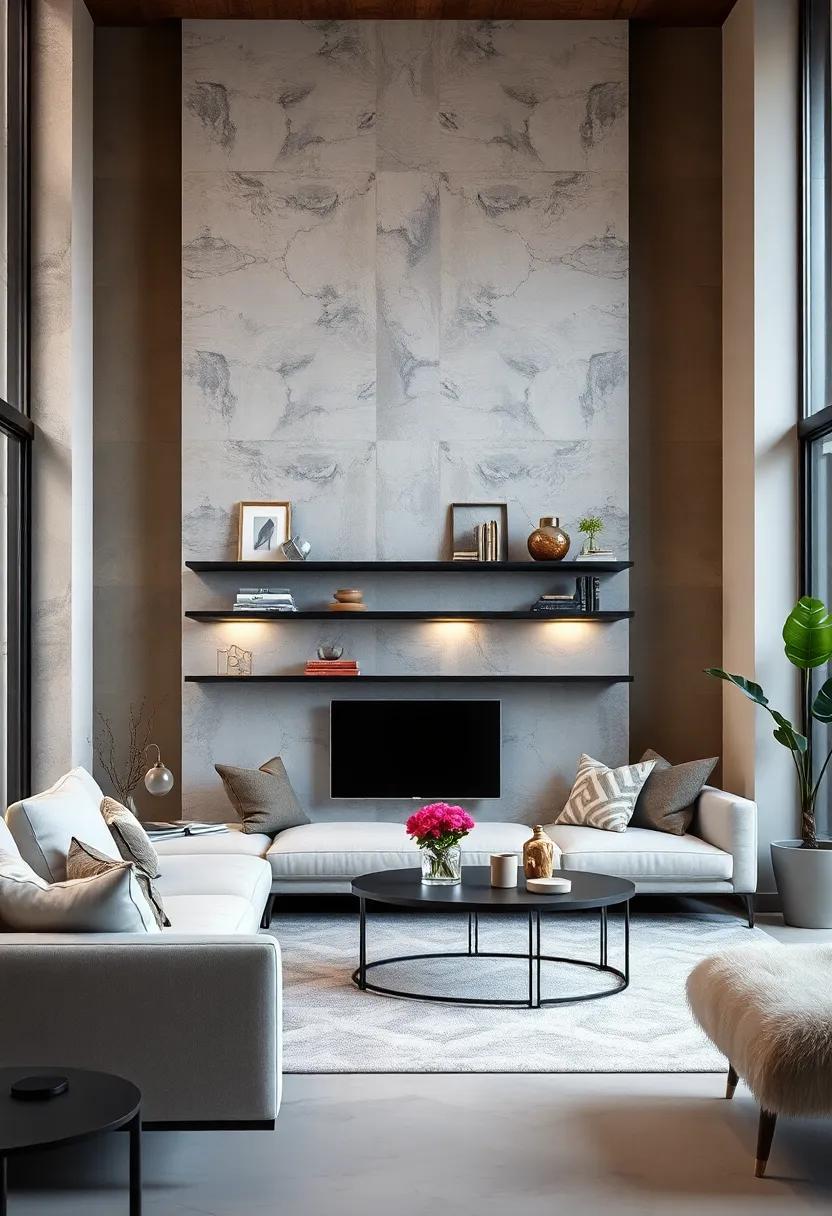 Thin​ Floating​ Shelves⁢ display: install⁣ minimalist⁤ floating ⁣shelves in a monochrome finish⁤ against a solid neutral wall for functional elegance