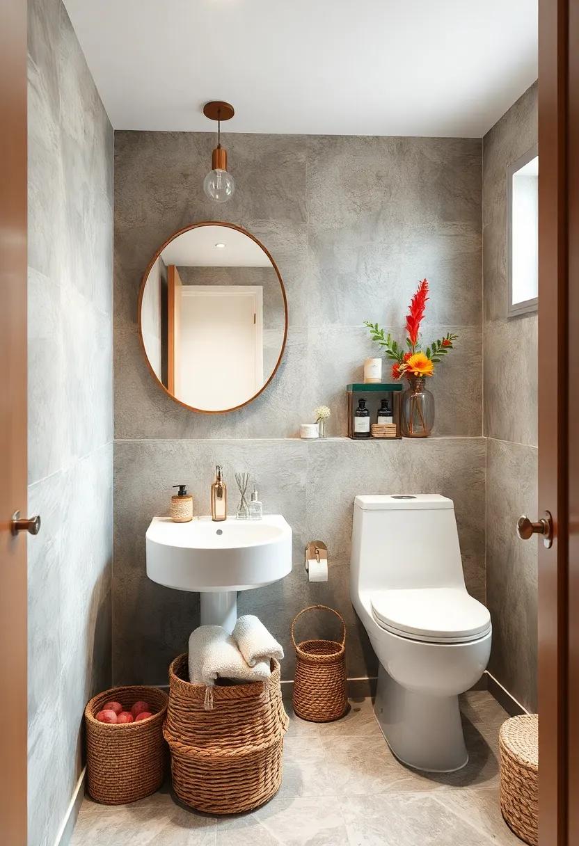 Incorporate stylish storage baskets or trays to keep essentials organized and accessible