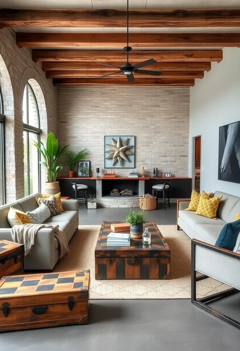 Use Vintage Trunks as Both Storage and Coffee Tables