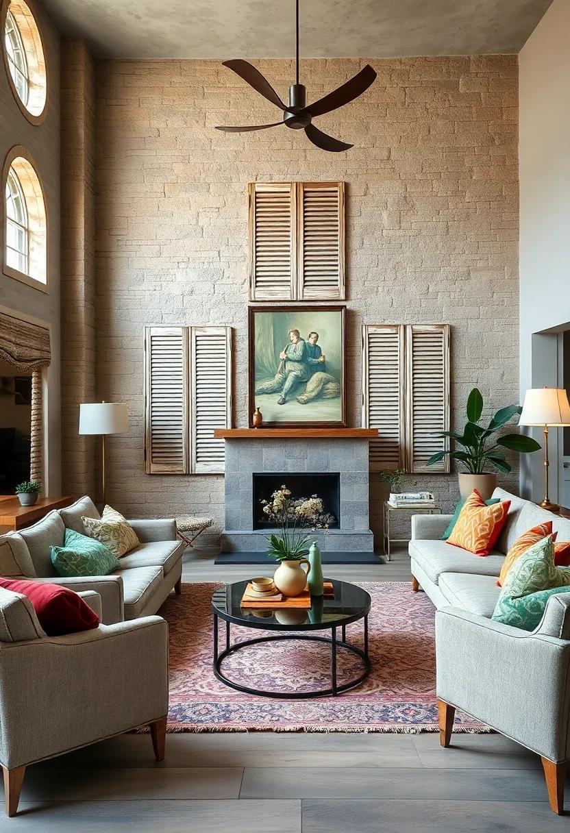 Integrate Weathered Shutters as Wall Panels or Backdrops