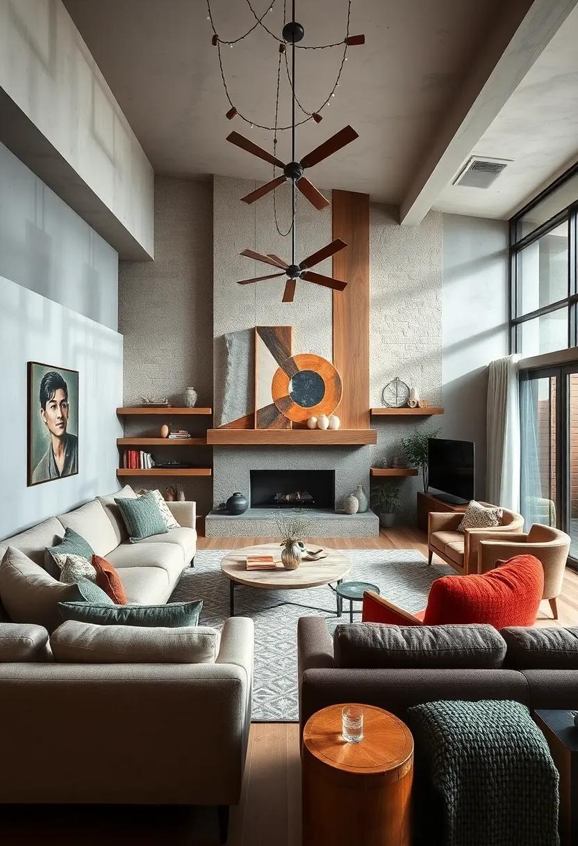 Combine Raw Concrete and Wood for a balanced Rustic-Modern Look