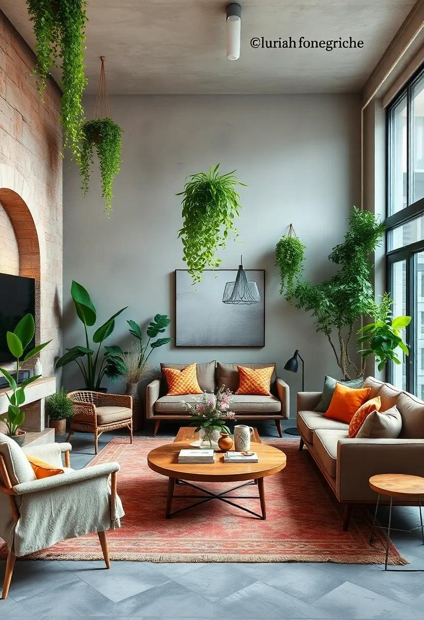 Integrate Greenery Through Potted Plants and Hanging Vines