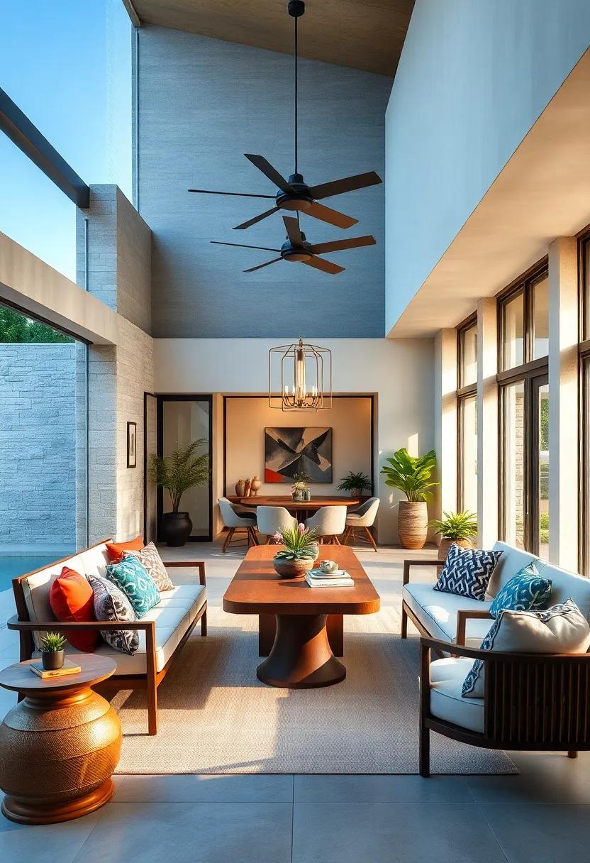 Opt for weather-resistant dining furniture that complements your interior style for a harmonious look