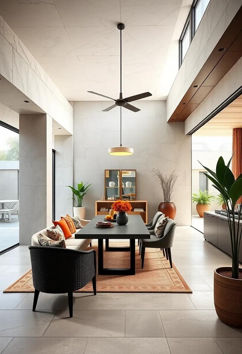 Use a consistent flooring material indoors and out to visually merge the two areas seamlessly