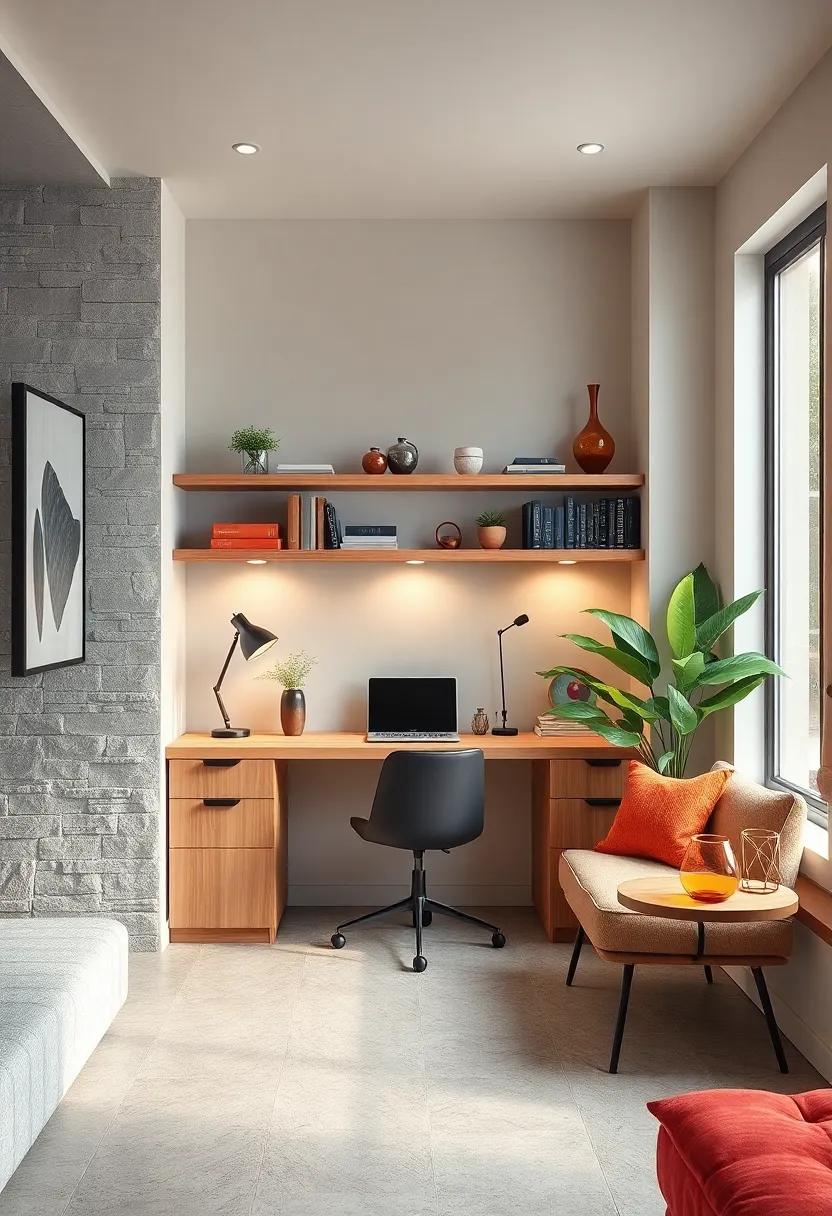 utilize floating shelves above ‌your desk to ⁣keep essentials within reach without sacrificing floor ​space