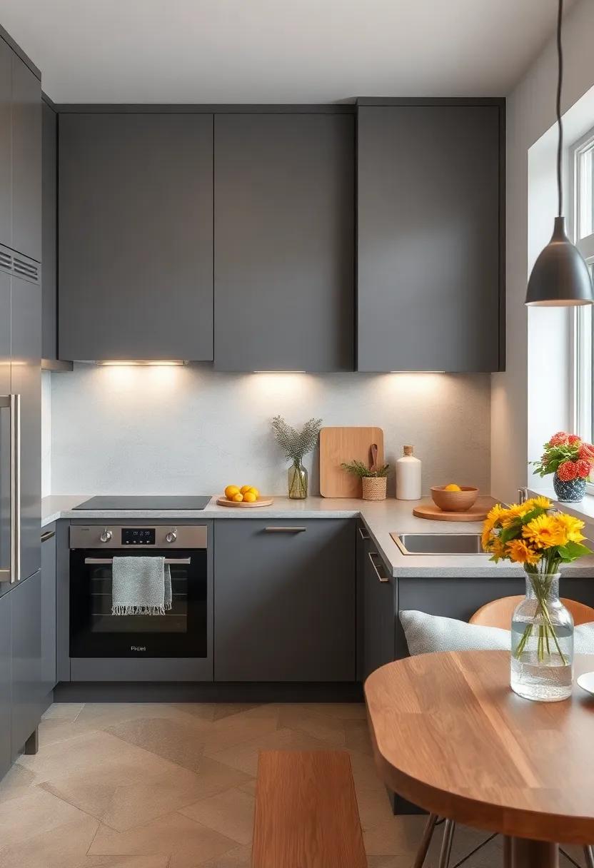 Gradient⁣ Gray Cabinets with⁤ Ombre Effect to Add⁤ Visual Interest to Small Spaces