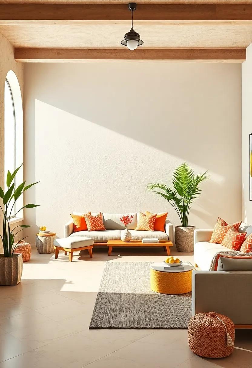 Tropical Sunrise: Vibrant coral,sunny yellow,ocean blue,palm green,and⁢ soft sandy beige