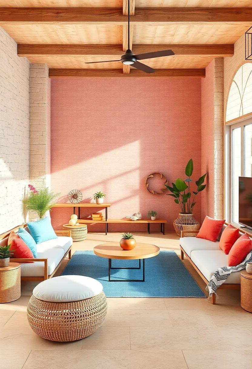 Sunset Sip: Raspberry red, golden amber, soft lavender, ocean blue, and creamy peach