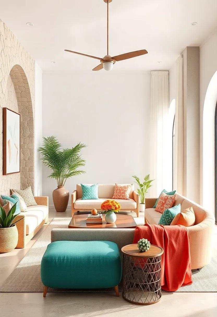 Coral Reef: Bright coral,turquoise,sandy beige,seafoam green,and⁣ shell white