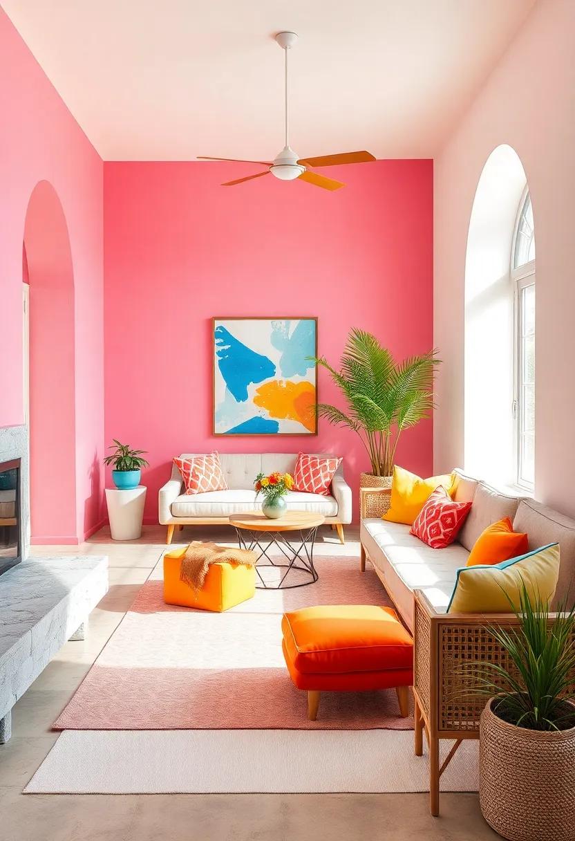 Carnival Brights: Electric pink, neon orange, bright⁢ lemon, cobalt blue, and crisp white