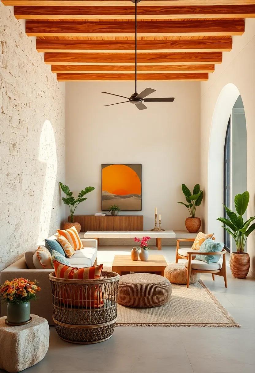 beach Bonfire: Fiery red, warm amber, deep navy, sandy taupe, and whispering smoke gray