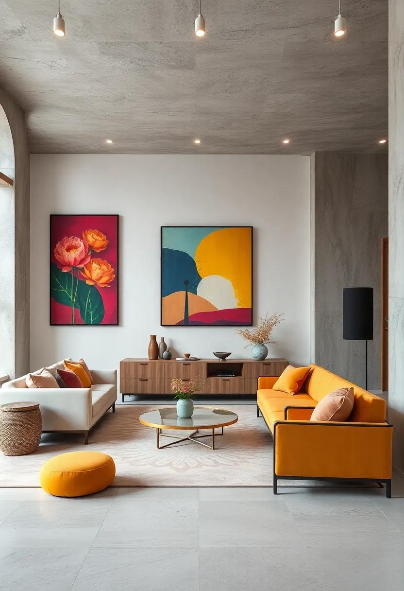 Artistic Expression: Showcase original artwork, bold colors, and unique statement pieces to inspire creativity