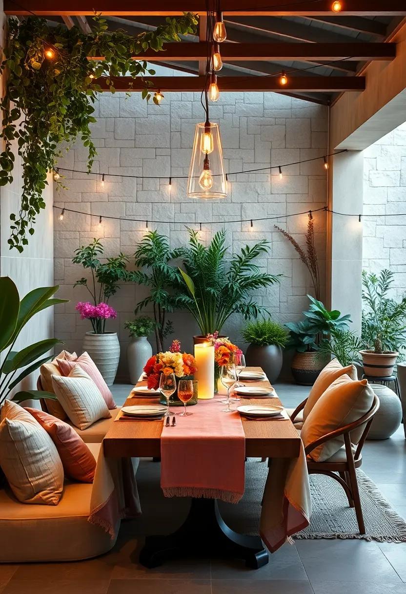 Garden Party: Design indoor and outdoor spaces that mimic an⁣ al fresco dining experience with ​vibrant florals and‌ twinkling lights