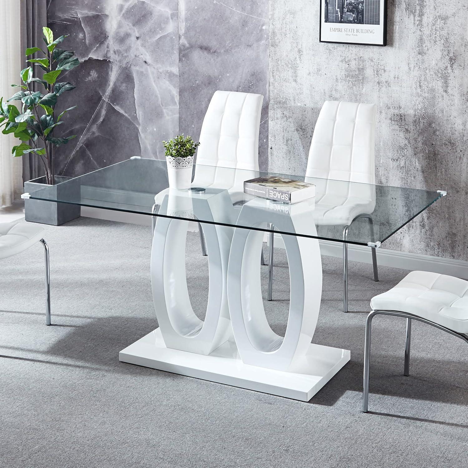 Our Experience with the SSLine 63″ Glass Dining Table for Six