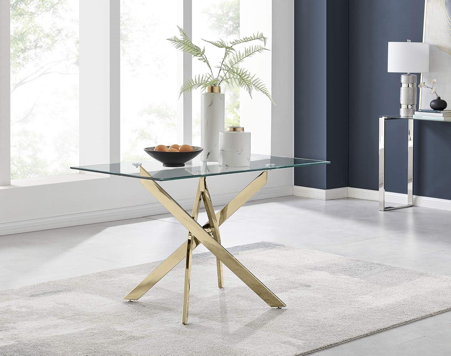 Why We Love the Leonardo Gold Leg Dining Table for Four Seats