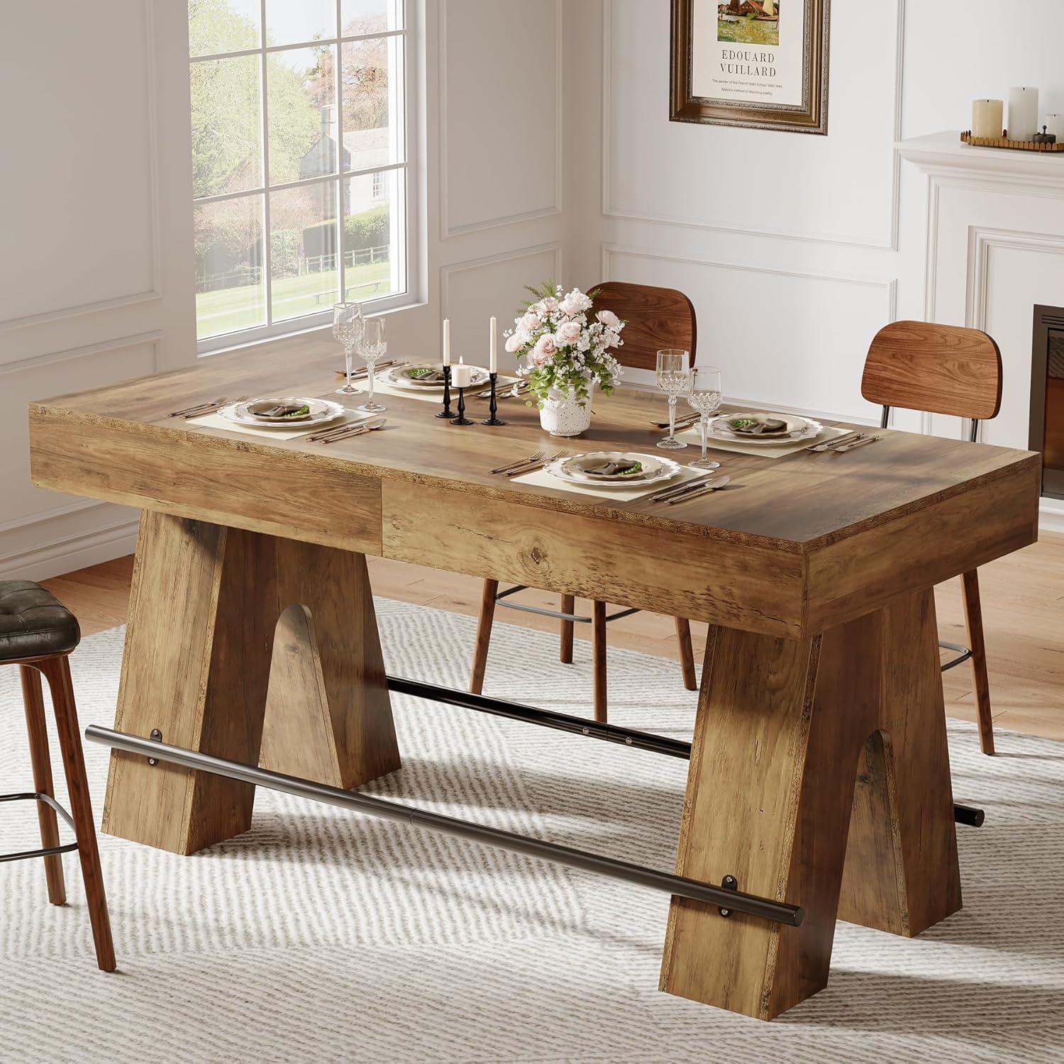 How We Made the Most of the Tribesigns 63″ Rustic Dining Table