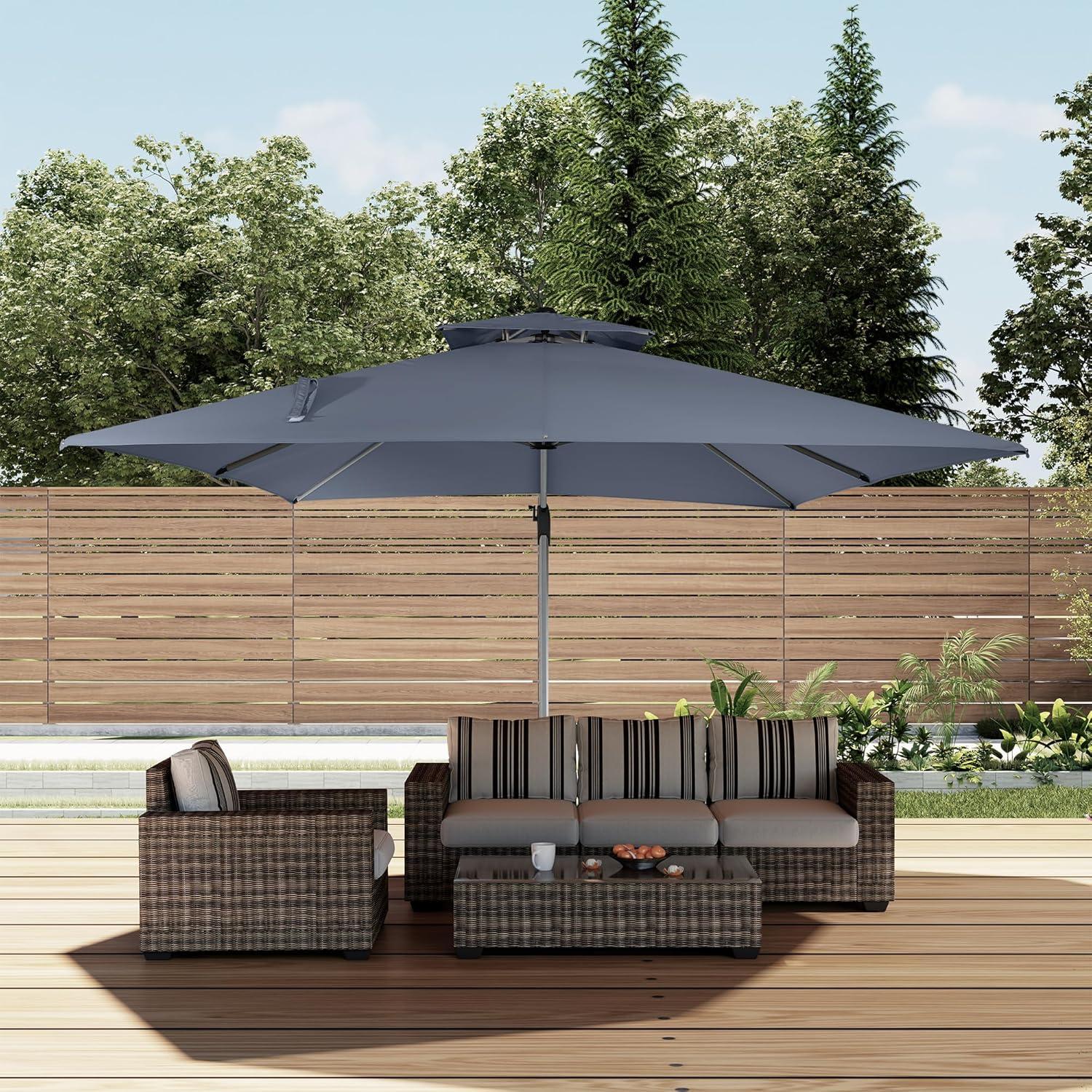 Our Honest Take: 11ft Double Top Patio Umbrella in Gray