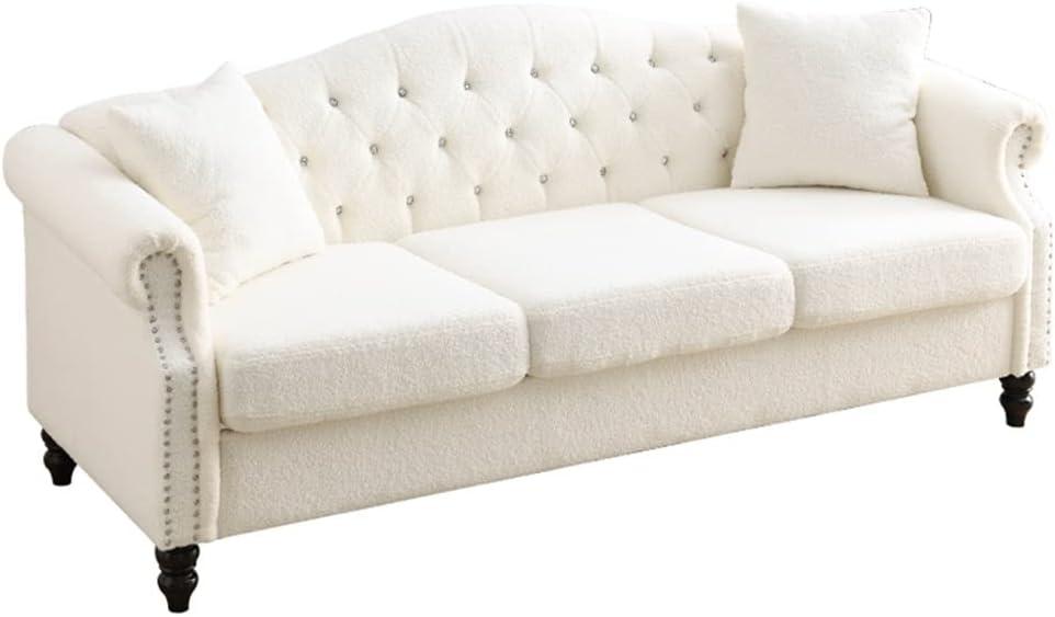 79″ White Tufted Sofa Review: Classic Comfort for Our Living Room