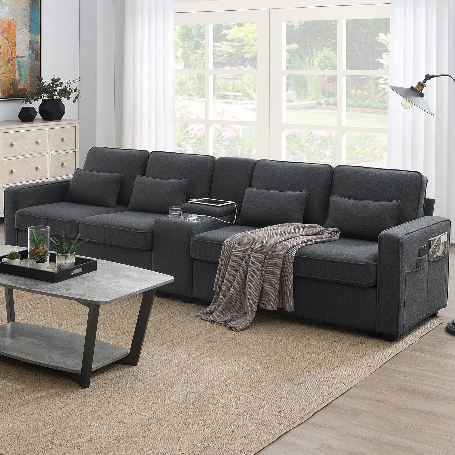 Our Honest Take on the Livavege Linen Sectional with Charging Hub