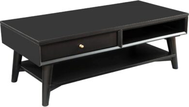 Why We Loved the Benjara Black Coffee Table with Drawer & Shelf