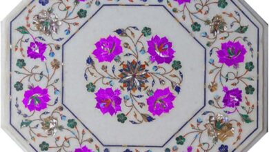 Our Take on the 18″ White Marble Inlay Table Top with Floral Design
