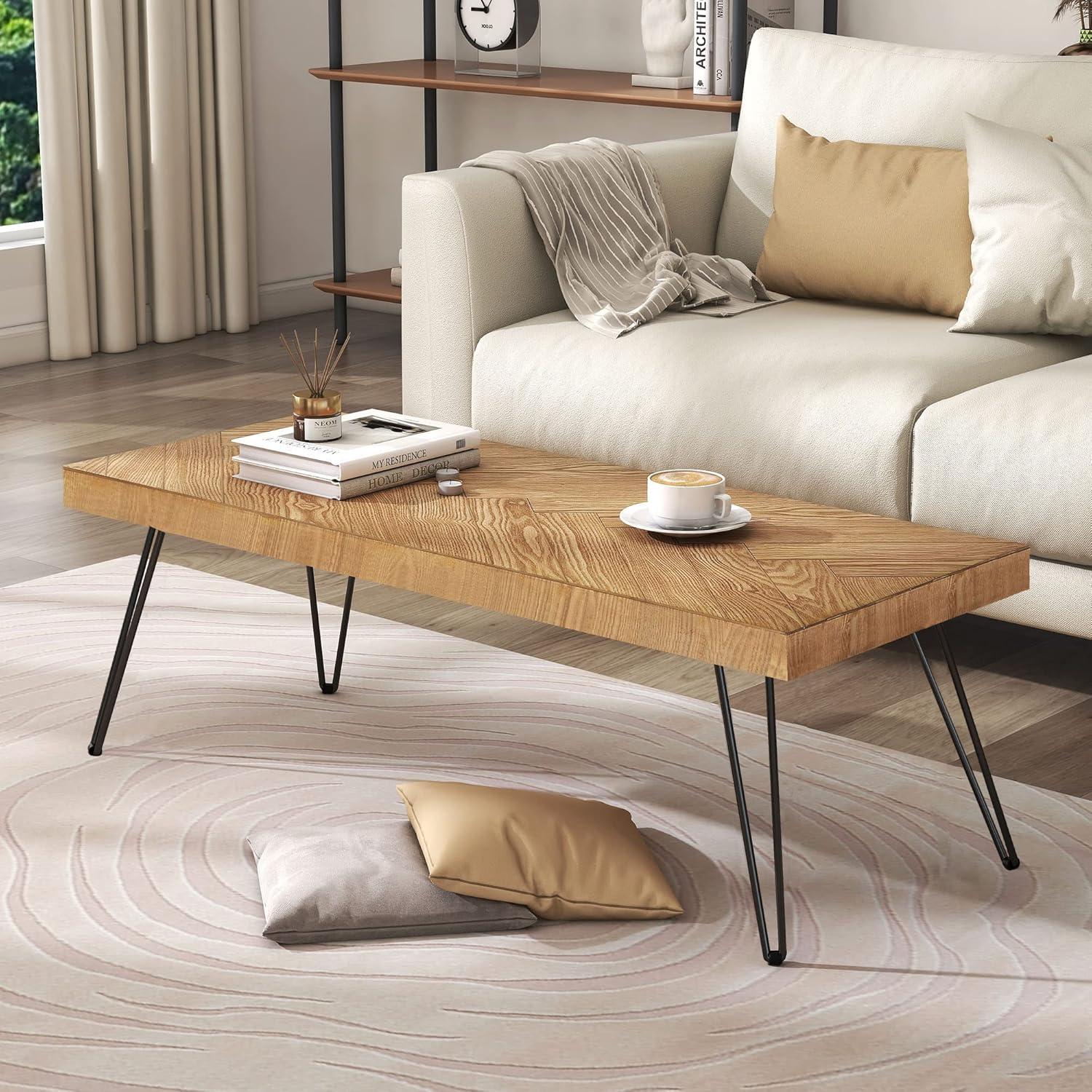 Why We Love Our Modern Wood Coffee Table with Chevron Charm
