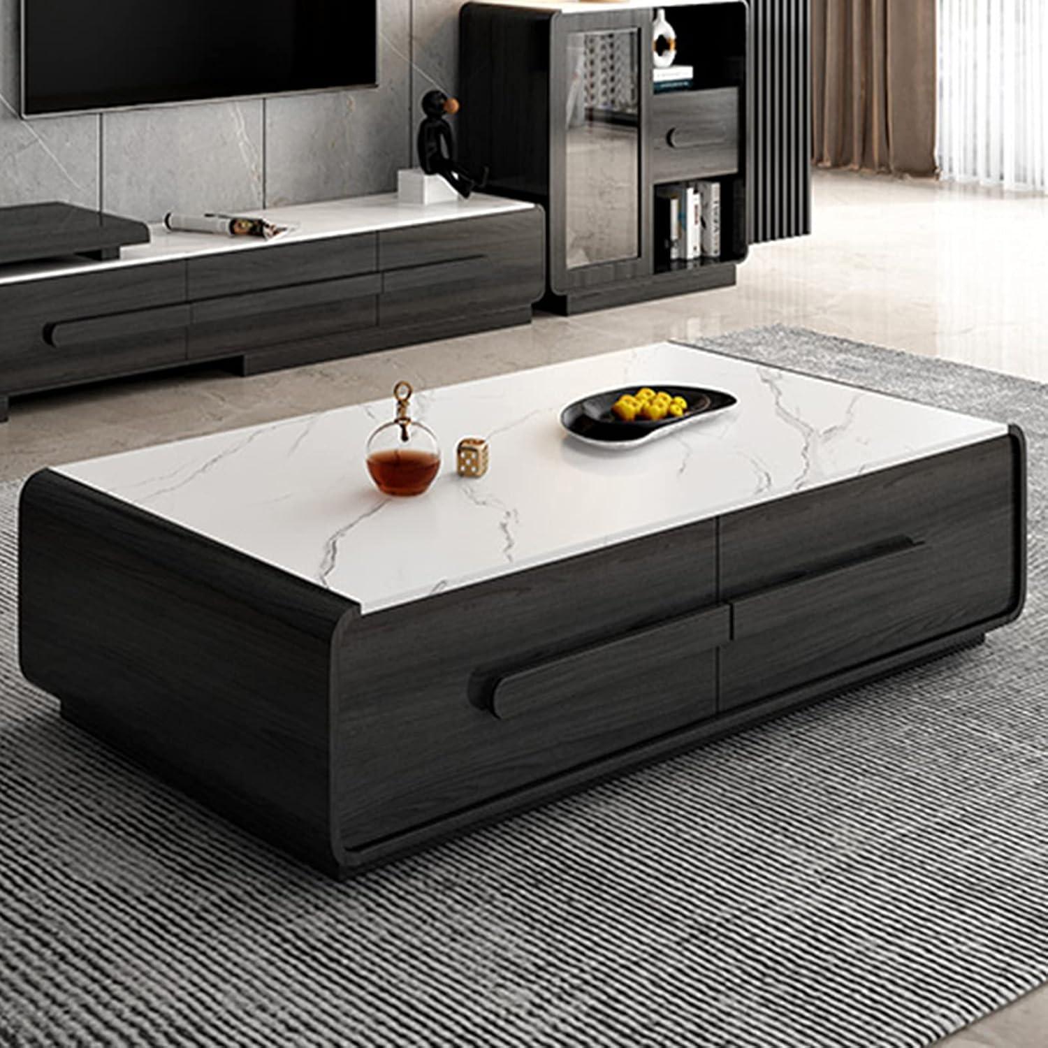 Our Honest Take: Marble Coffee Table with Drawers for Modern Spaces