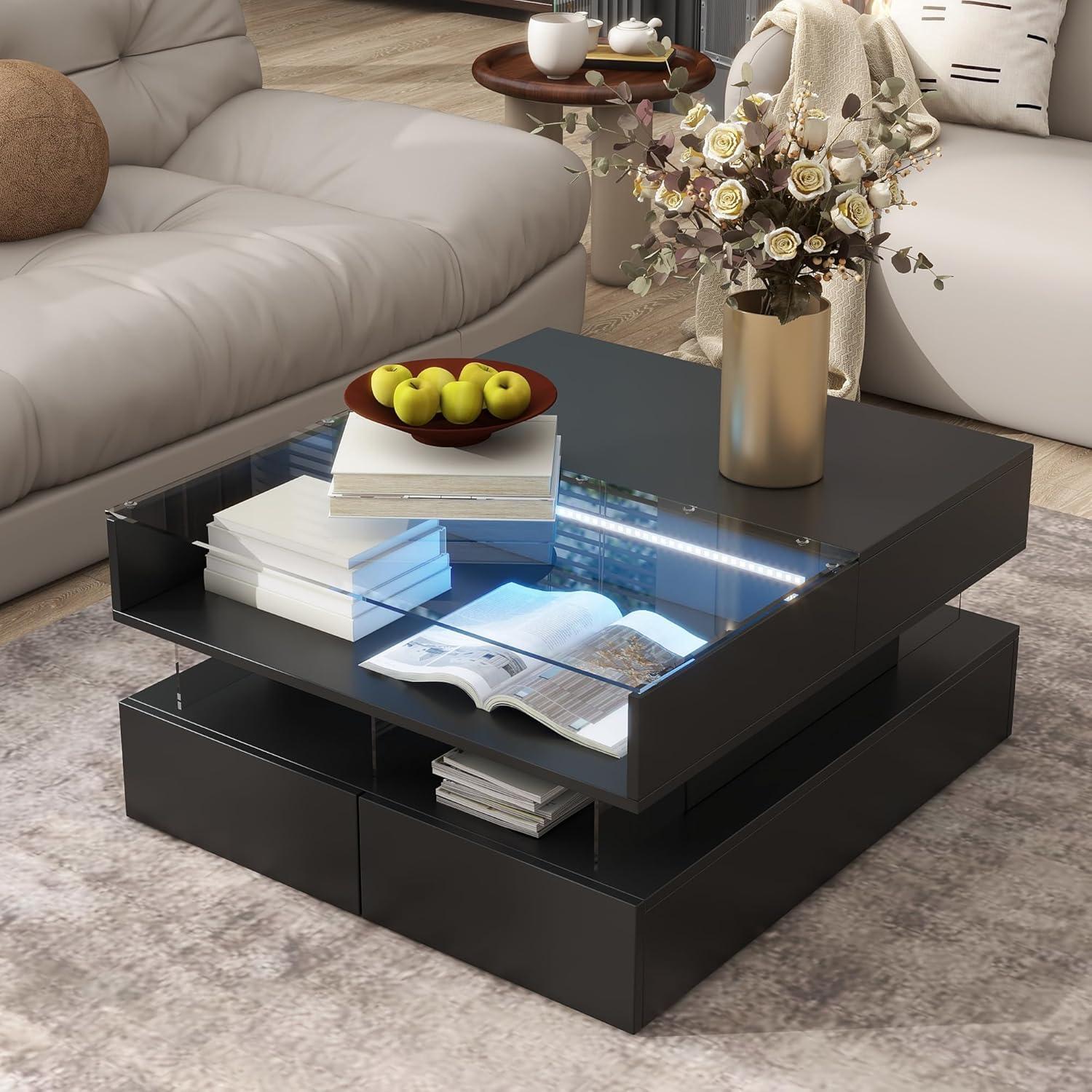 Our Take on the Sleek High-Gloss Lift-Top Coffee Table with Storage