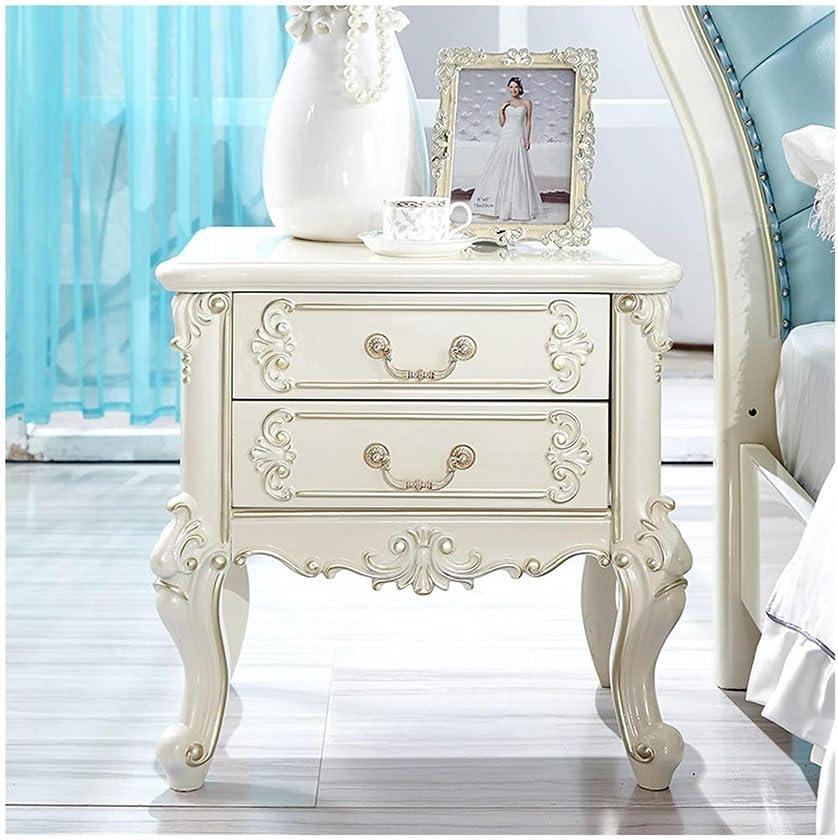 Our Take on These Elegant White European-Style Bedside Tables