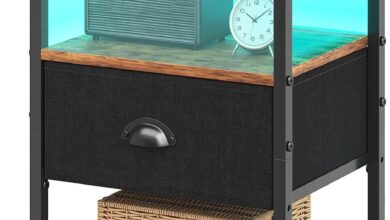 Organizing Our Space: Sthmec Nightstands with Charging & LED Lights