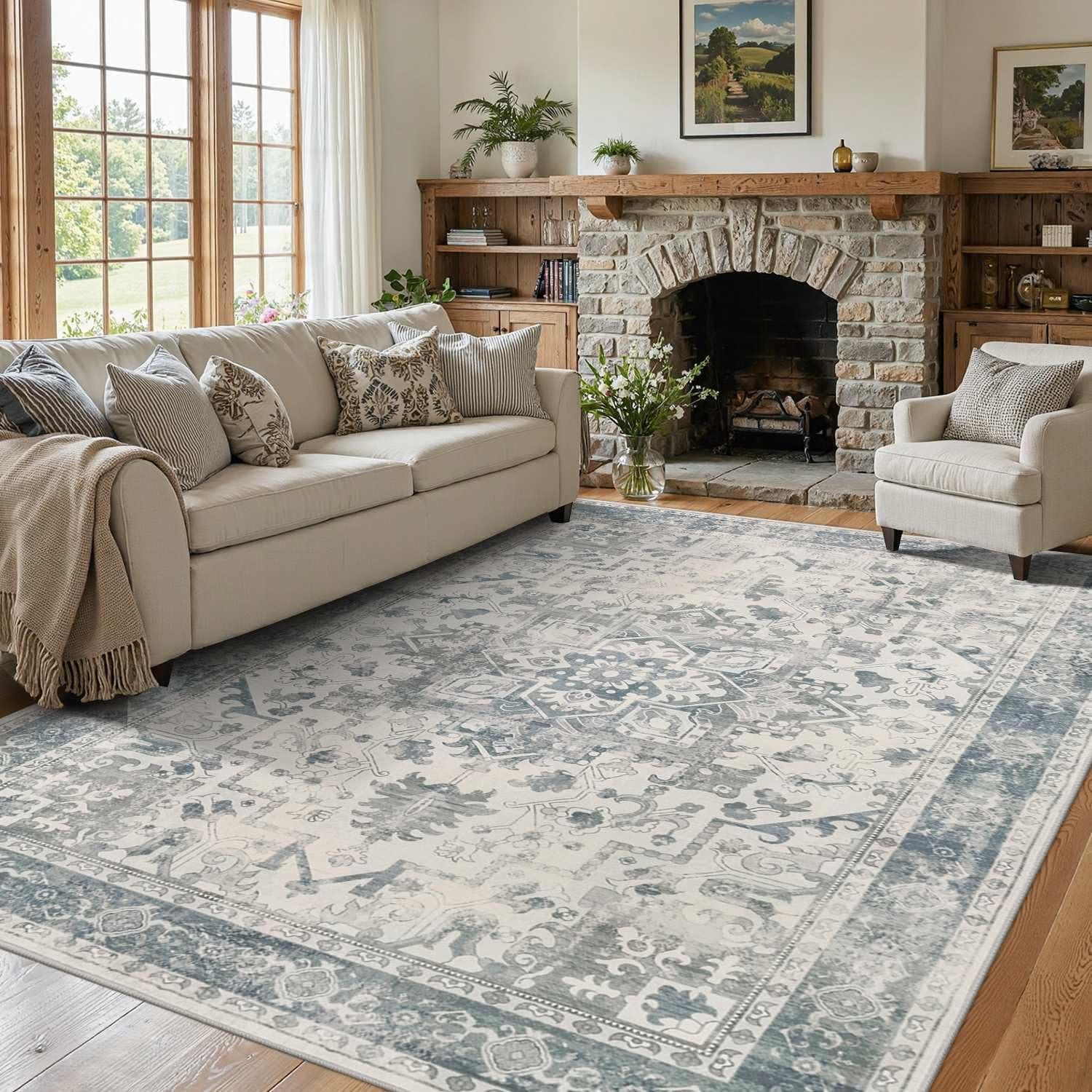 Why We Love This 5×7 Washable Boho Rug for Busy Homes