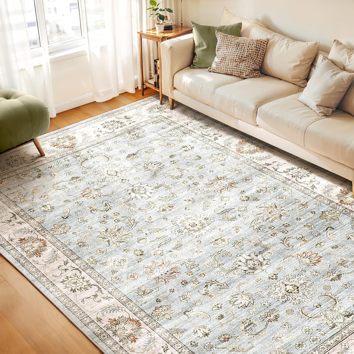 Our Honest Take on the WITSHOCK 8×10 Light Blue Vintage Rug