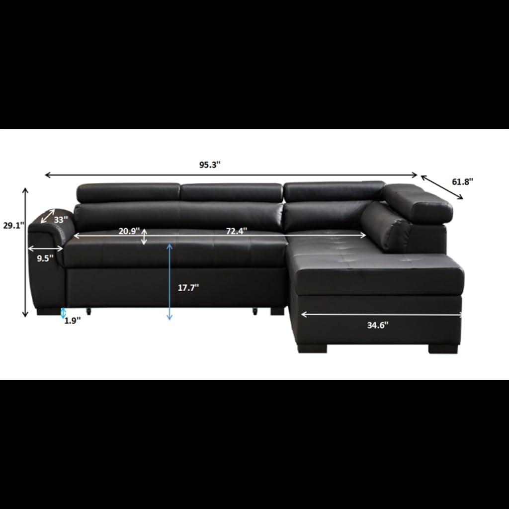 Our ‍Honest Take: comfortable & spacious PU Leather Sectional Sofa bed