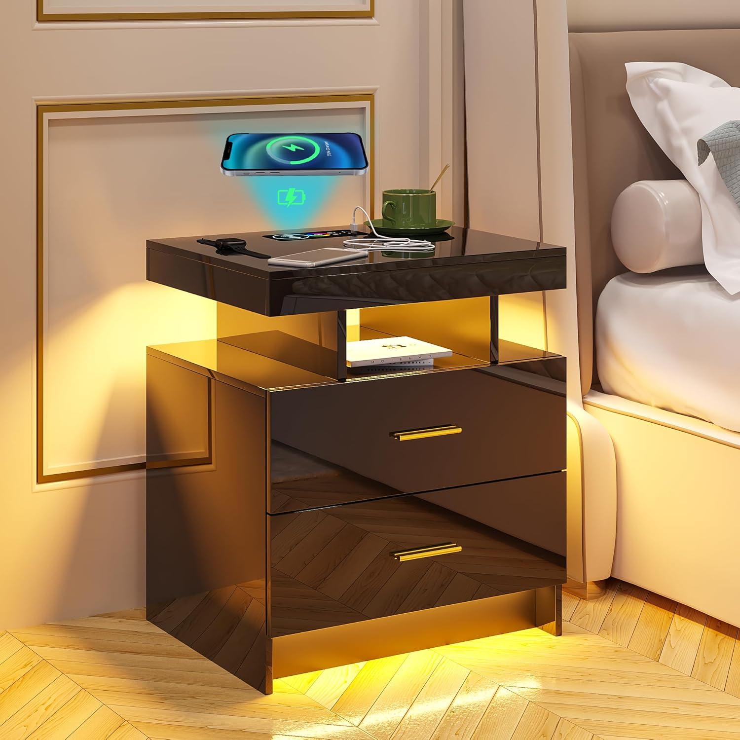 How ​We Transformed Our Bedroom with HNEBC's LED Nightstand