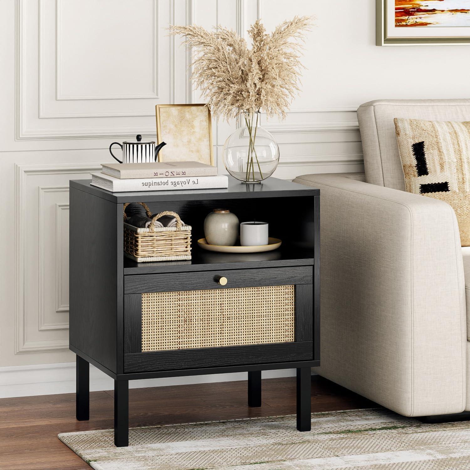 Our honest take​ on​ Angel Sar's Boho Rattan Nightstand Set