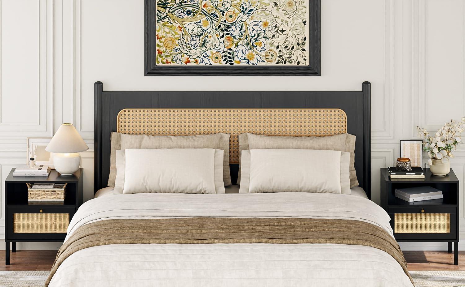 Our Honest Take on ⁢Angel Sar's Boho Rattan⁣ Nightstand ⁤set