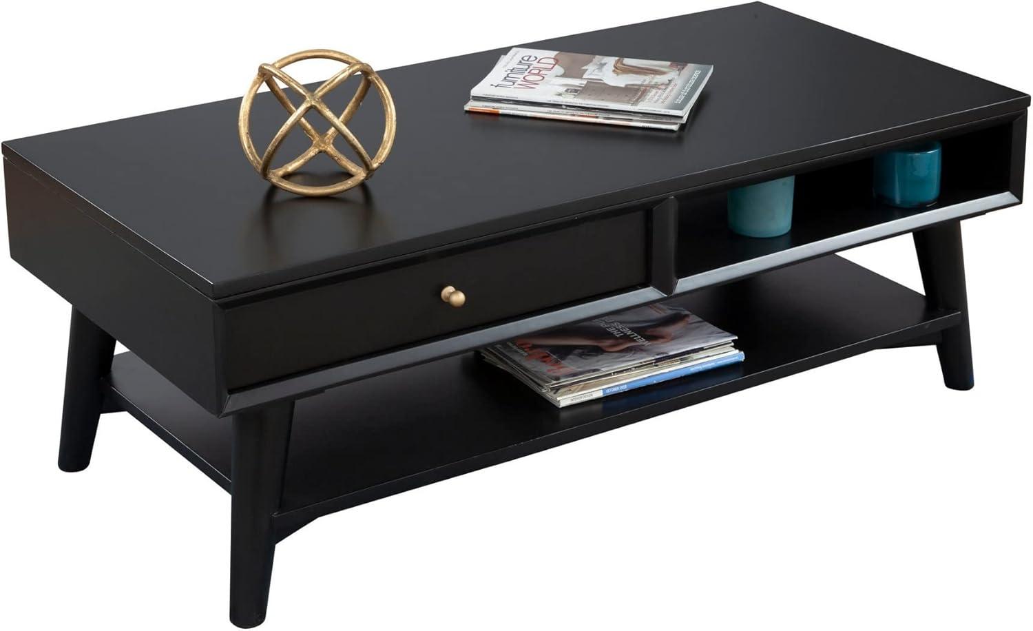 Why We Loved the Benjara Black Coffee Table with Drawer & Shelf