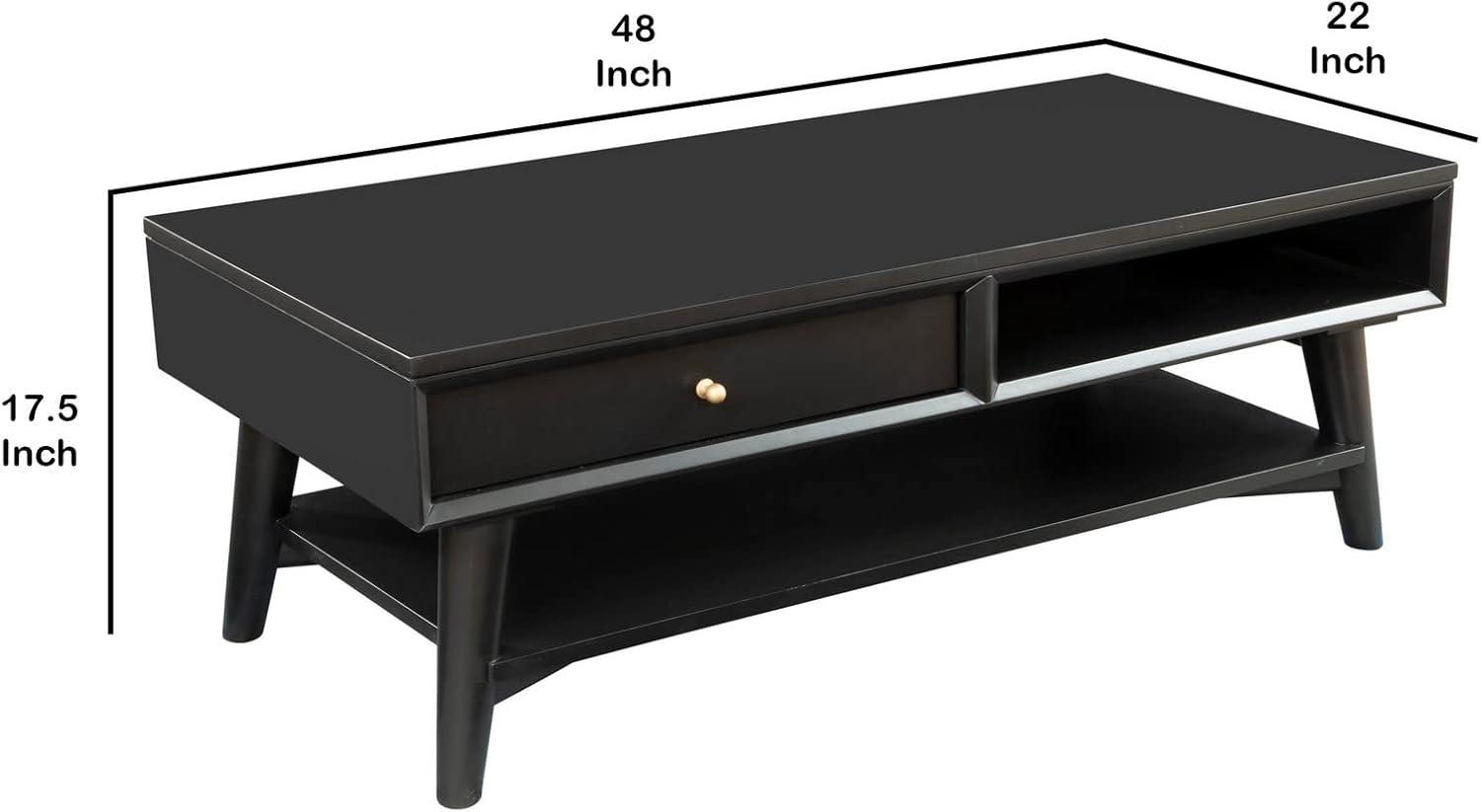 Why We Loved the Benjara Black Coffee Table with Drawer & Shelf