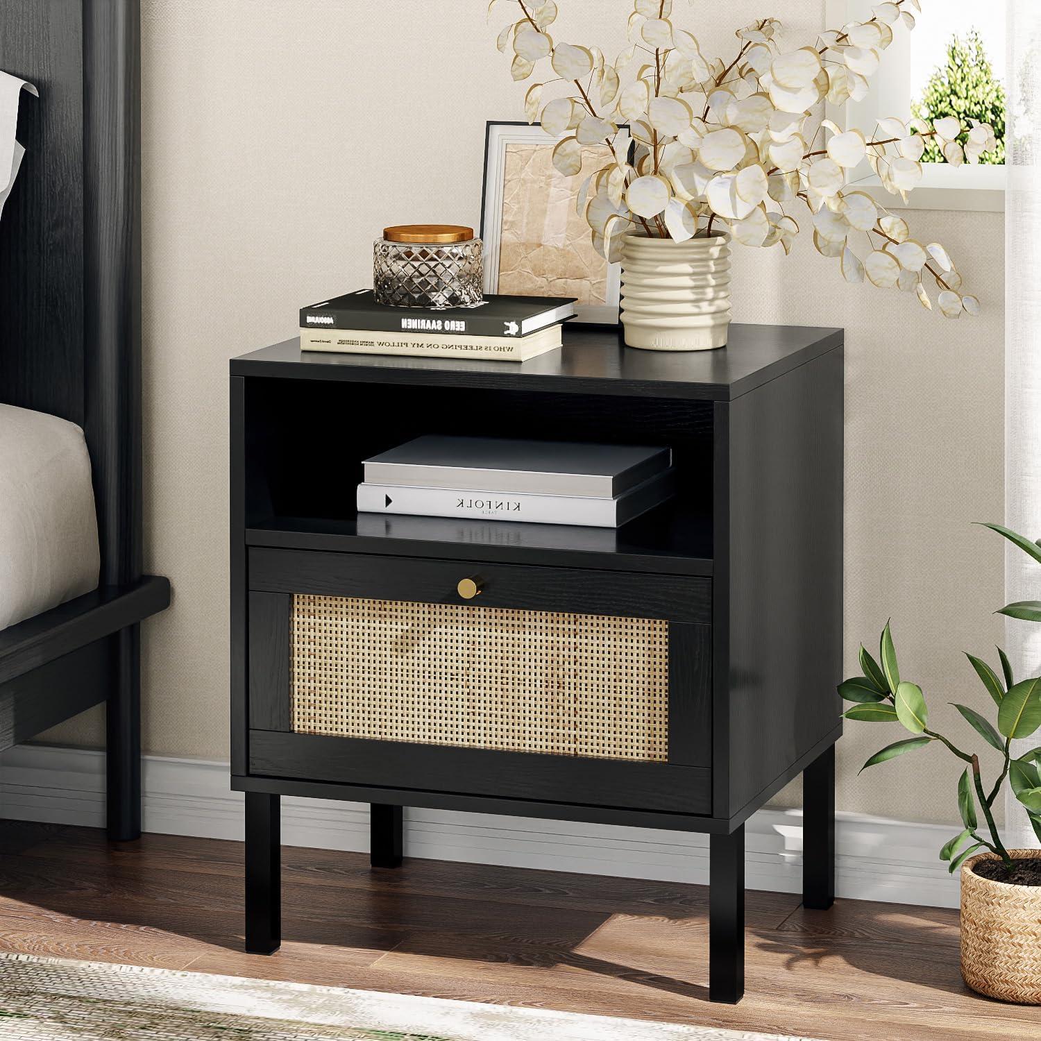 Our Honest Take on Angel Sar's Boho Rattan Nightstand Set