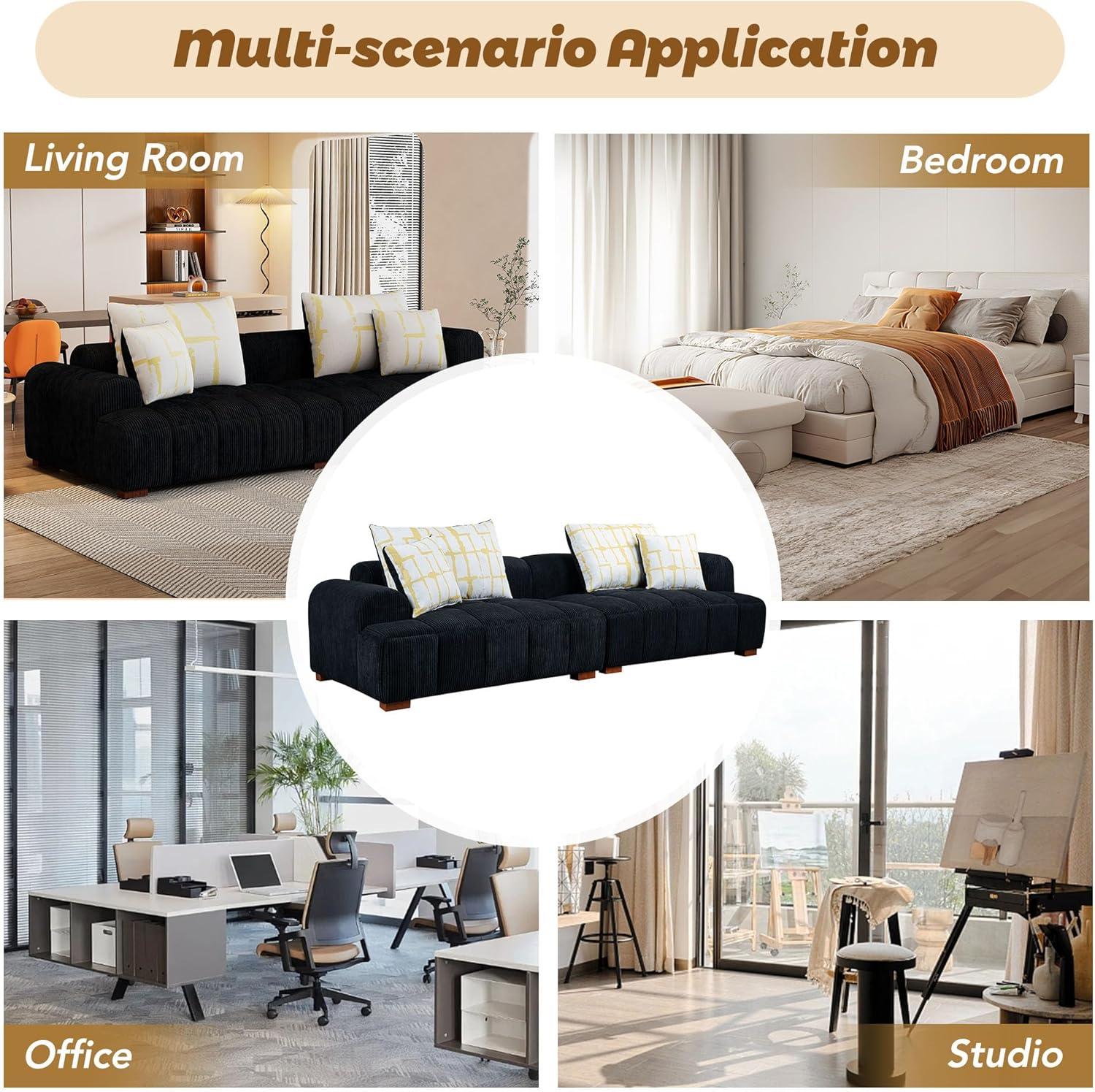 Our Take on the Modern Minimalist Corduroy ​Sectional Sofa's Comfort