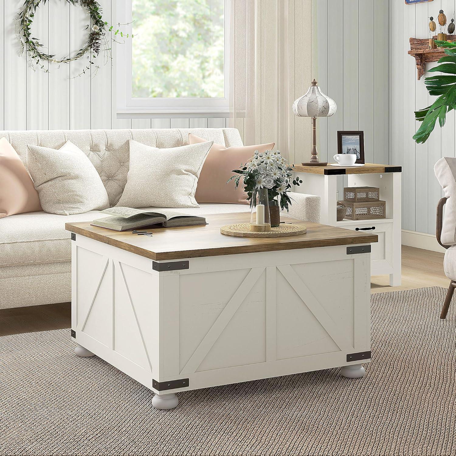 How We Loved the HOMCOM Farmhouse Table's Stylish Storage