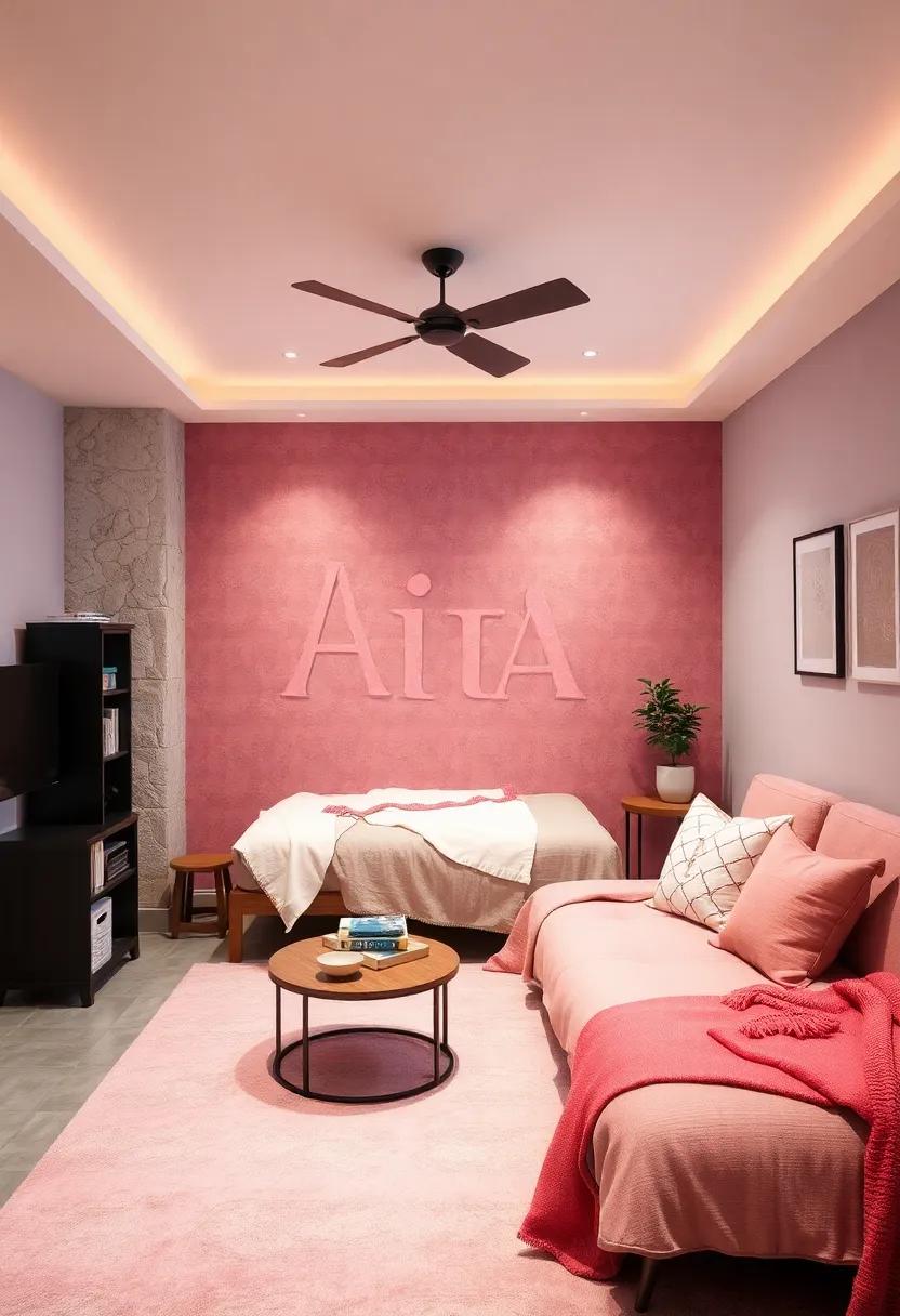 Customized Dusty ⁤Pink Name or Initial Wall Decal as a Personal ⁣Statement