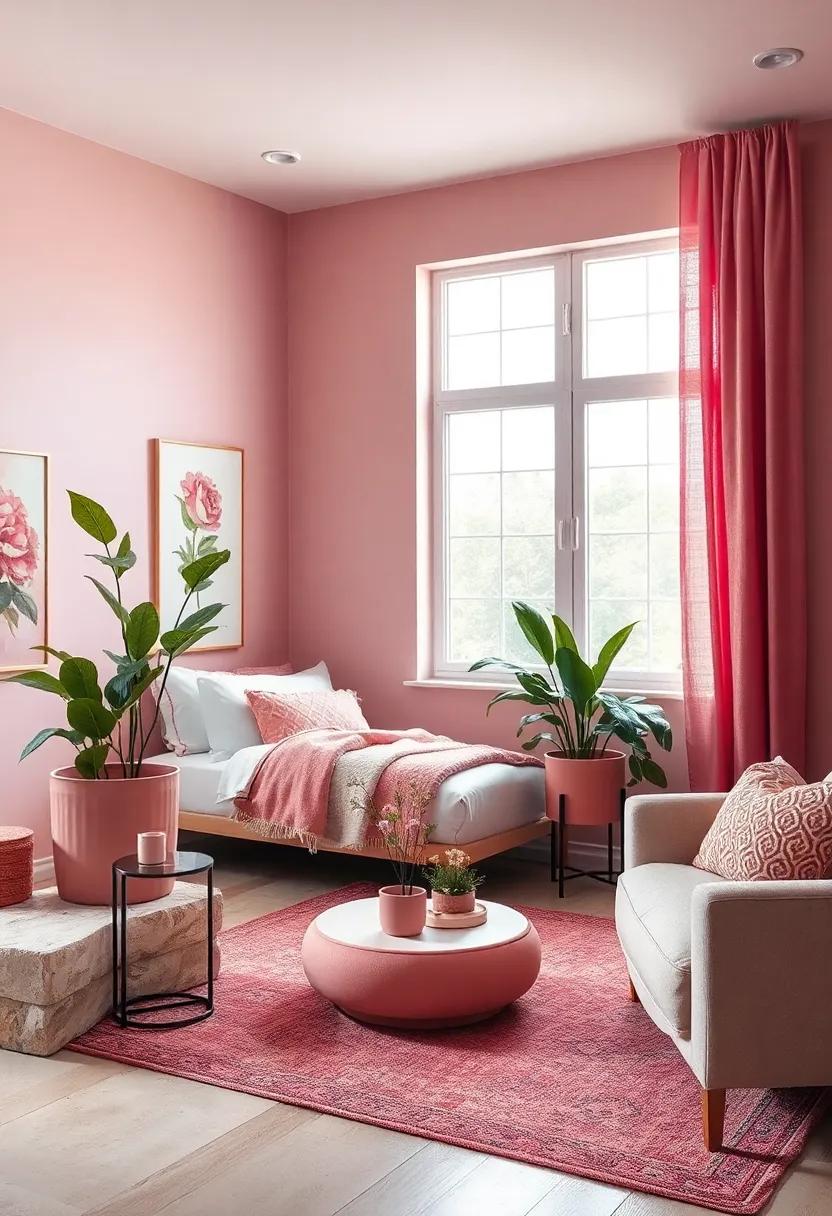 Incorporating Natural Elements‌ with Dusty ⁢Pink Planters⁣ and ⁤Greenery for Freshness