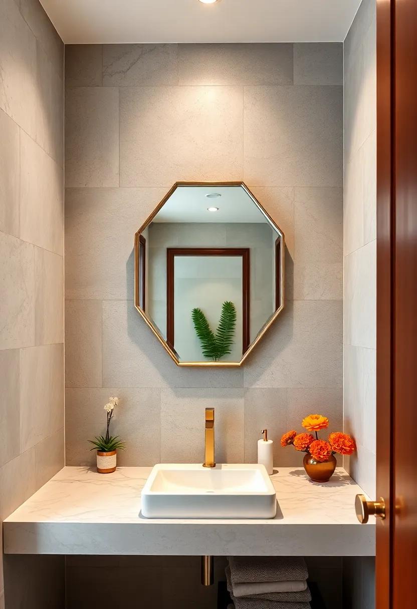 Geometric Hexagon Mirror for a Modern, Structured Look