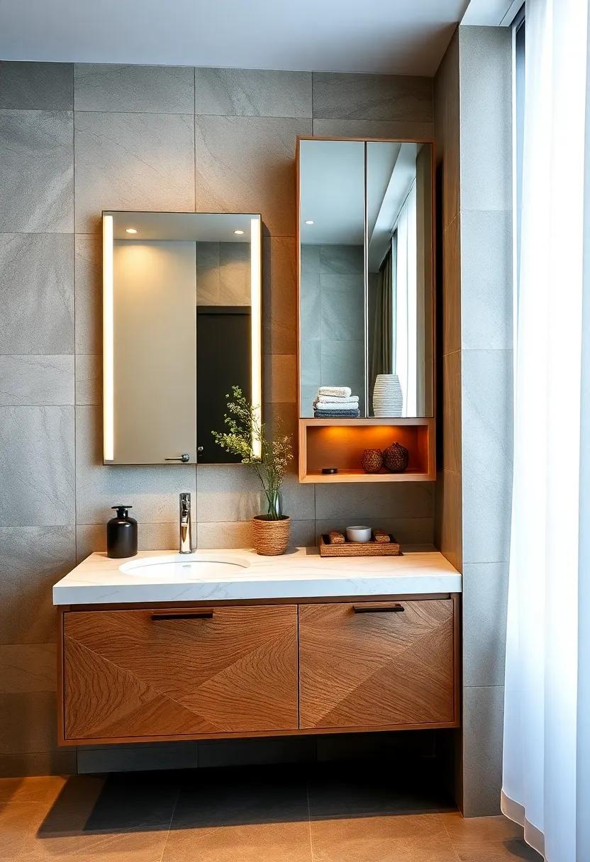 Mirrored Cabinet with Integrated Storage for Practical Sophistication