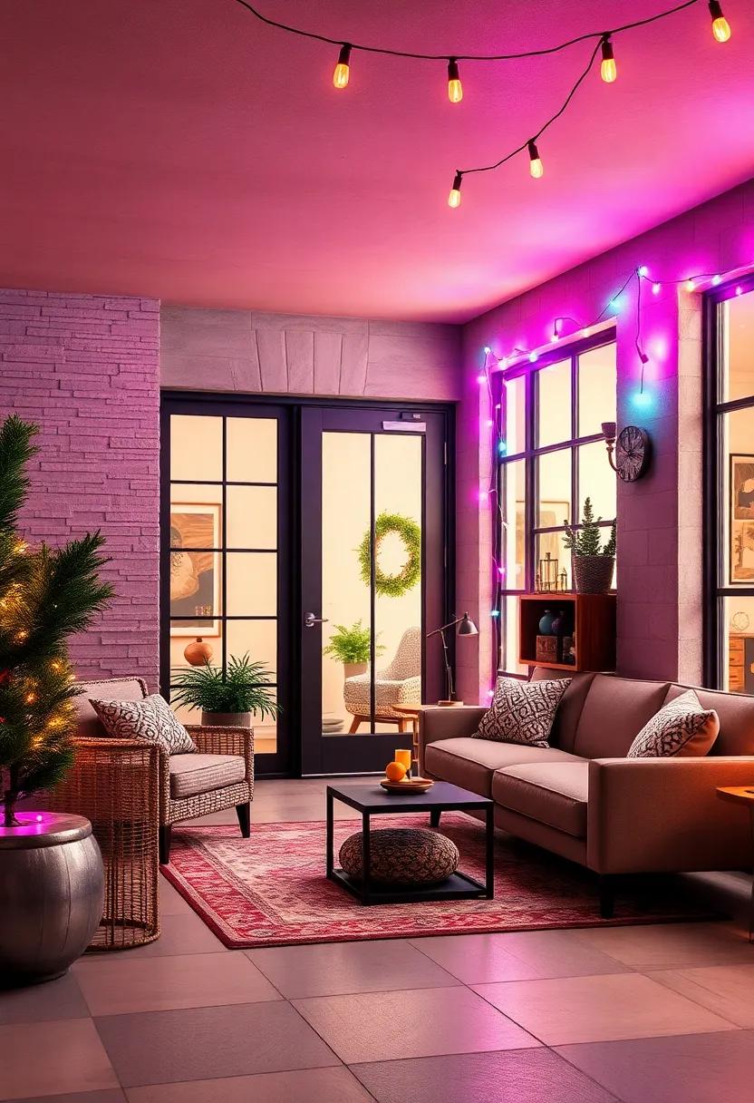 Outline your doorway with vibrant, blinking ⁢bulbs to welcome guests with joy