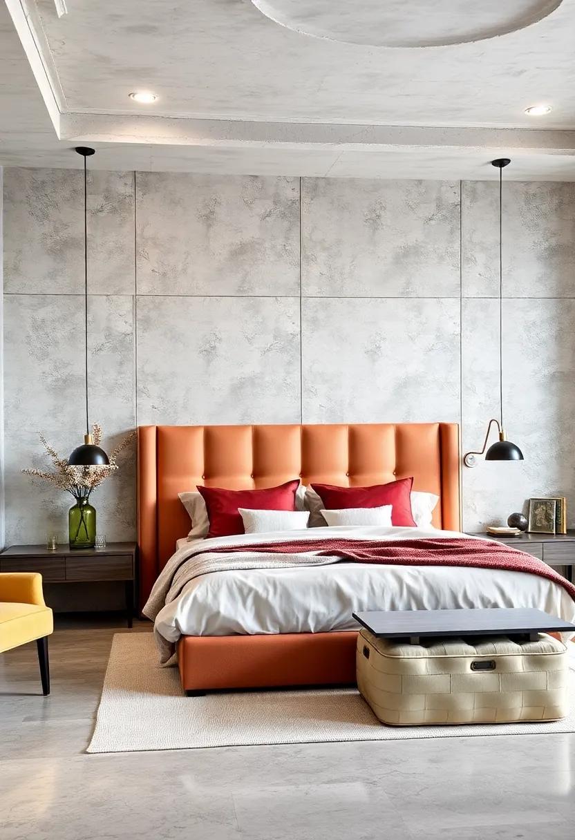 Two-Tone Contrast: Use two contrasting fabrics to upholster your headboard, adding depth and contemporary flair